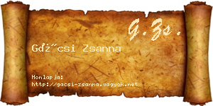 Gácsi Zsanna névjegykártya